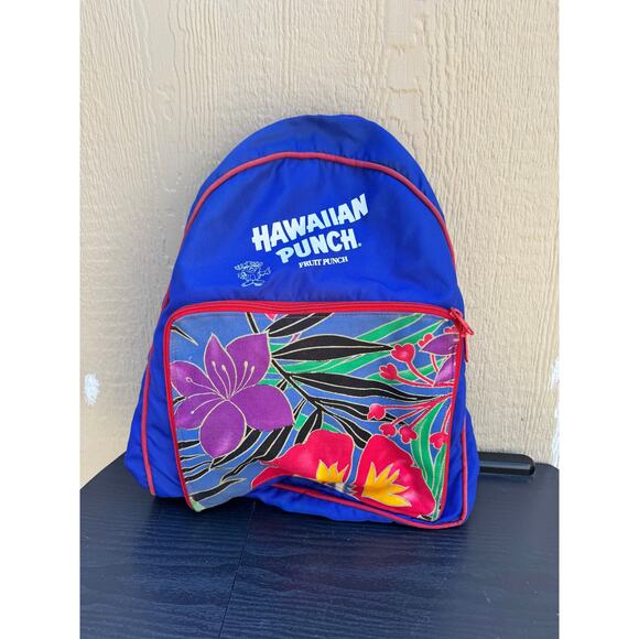 Vintage Hawaiian Punch Backpack 80s 90s Tropical Floral Print 13x17 - Picture 4 of 4